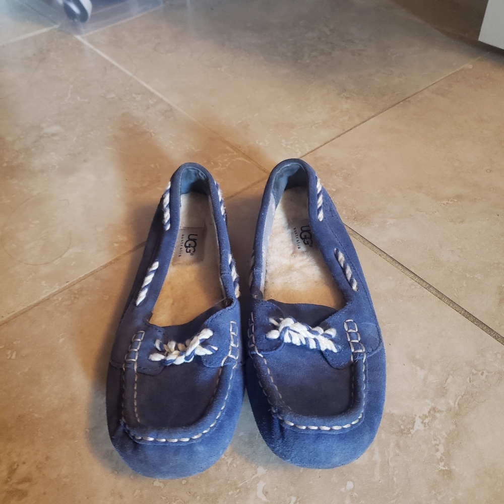 Ugg Blue Suede Mocassin sz 7 - Picture 4 of 5